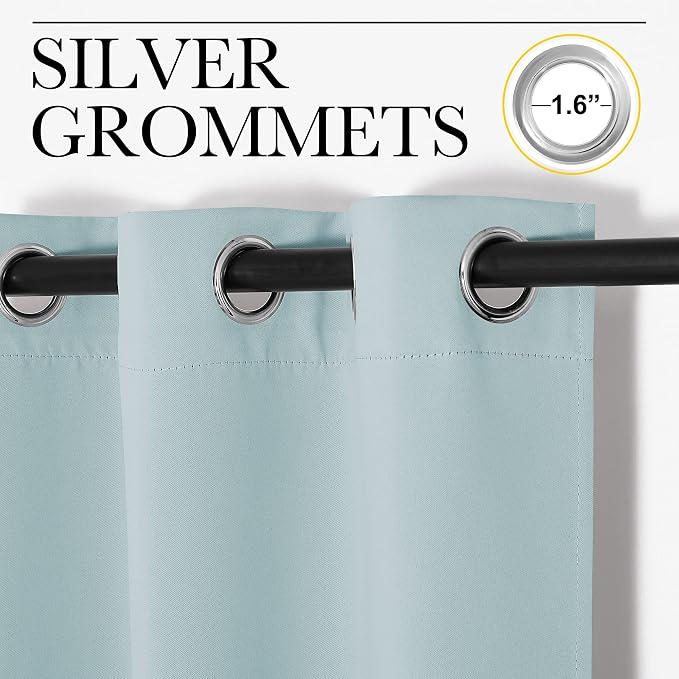 NICETOWN Modern Blackout Curtains Noise Reducing, Sky Blue, 2 Panels, W42 x L54 - Image 2