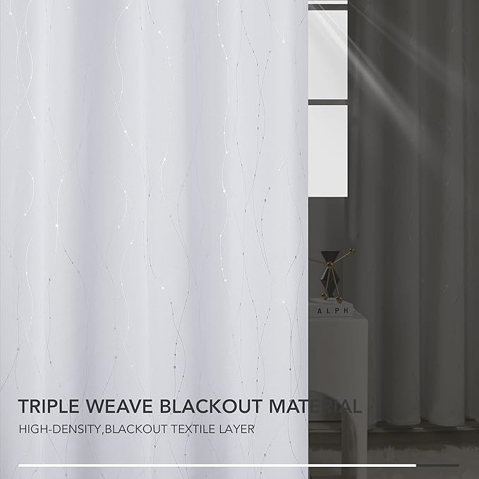 Deconovo Bedroom Curtains, Light Darkening Drapes, Thermal Insulated Soundproof - Image 5