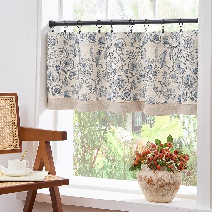 jinchan Linen Valance Kitchen Curtain - Image 8