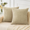 MIULEE Pack of 2 Beige Throw Pillow Covers 16x16 Inch Soft Chenille Pillow by MIULEE