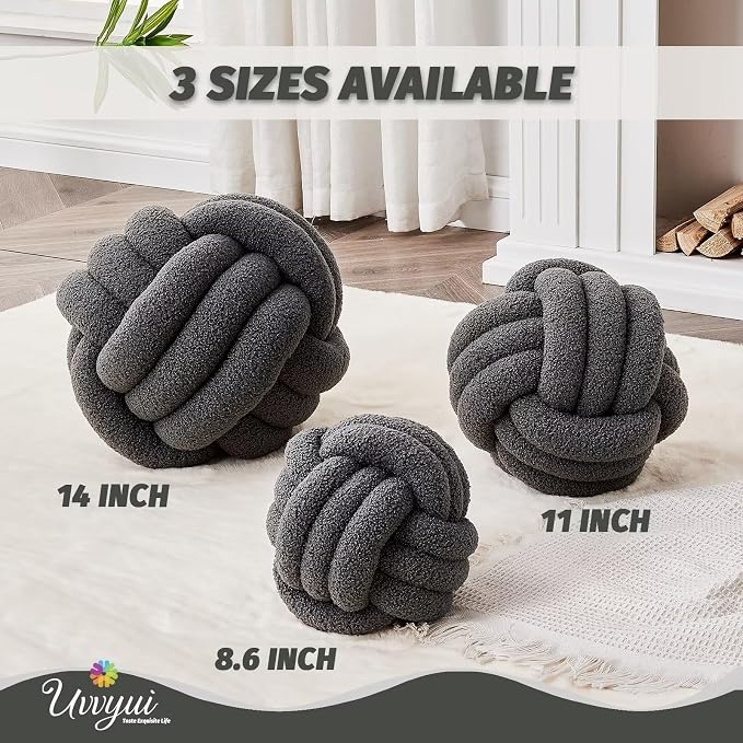 Uvvyui Knot Pillow Ball, Soft Home Decorative Pillows, Round Throw Pillow - Image 2