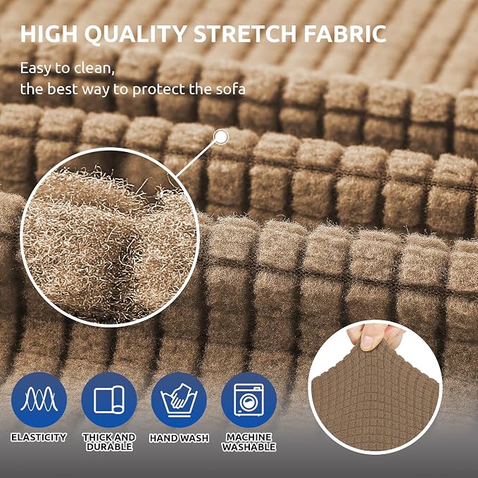 KEKUOU Stretch Loveseat Sofa Cover Slipcover, Couch Covers - Image 4