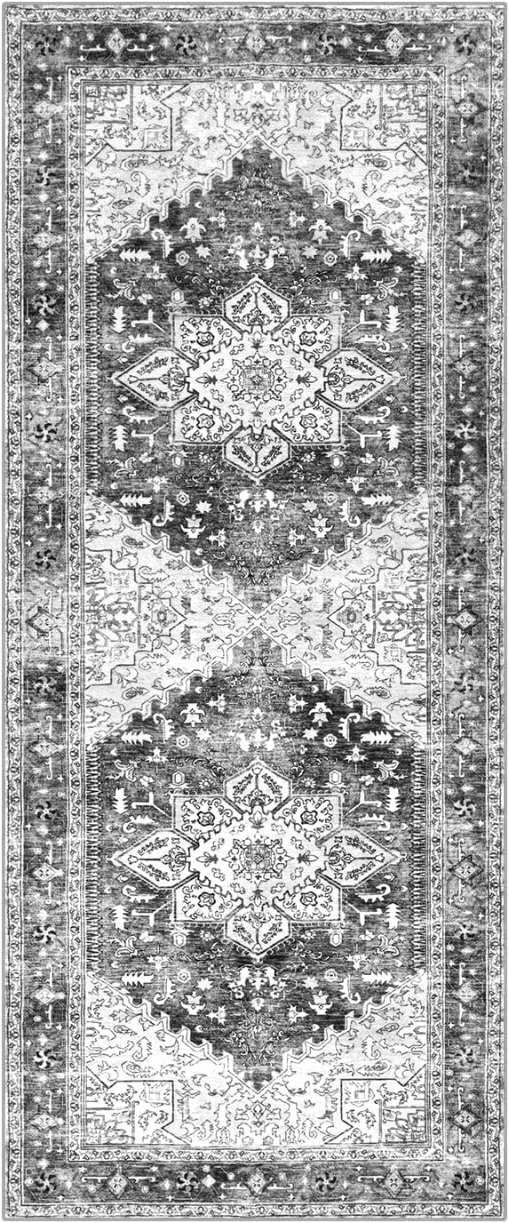 Yamaziot Washable Runner Rug, 2x5 Non-Slip Boho Vintage Hallway Rug Runner - Image 2