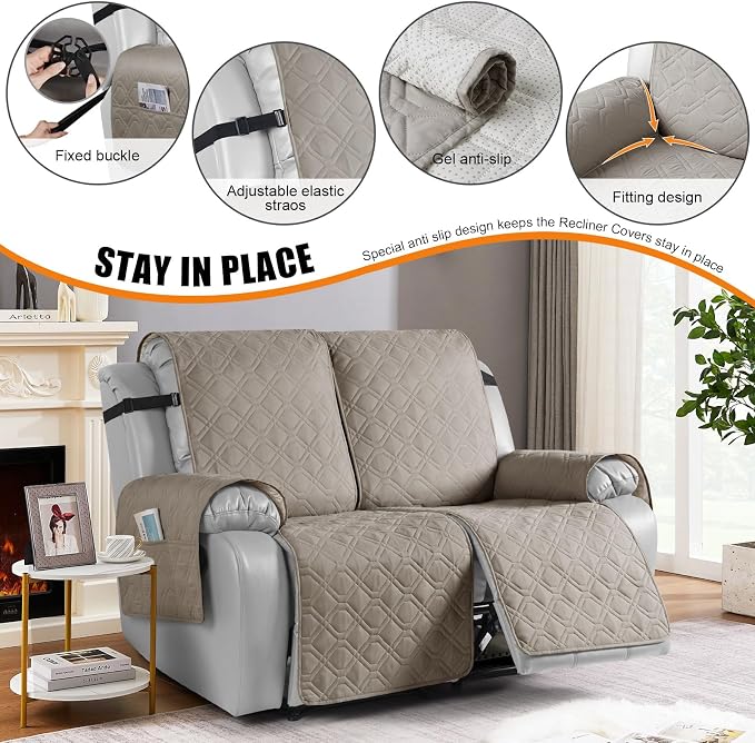 VANSOFY Waterproof Recliner Couch Covers, Sofa Covers 1-Piece Washable - Image 2