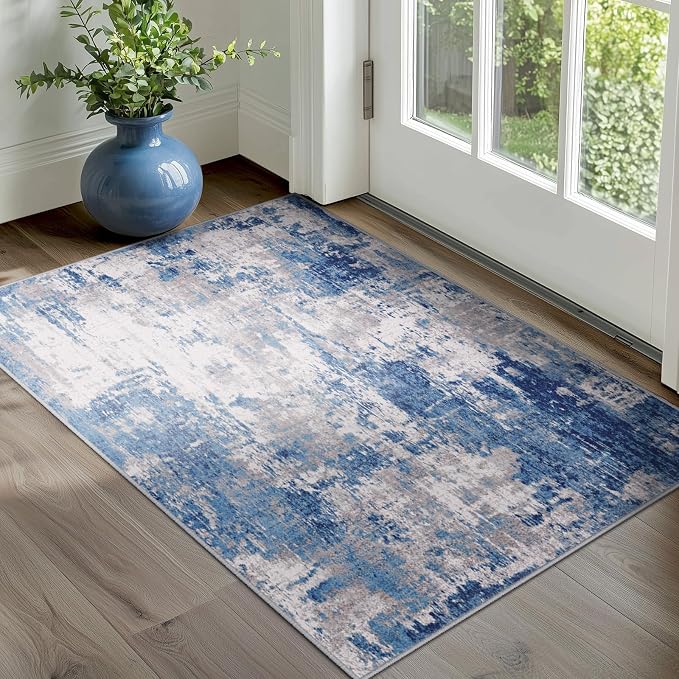 Washable Area Rugs 2'x3' Non-Slip Modern Abstract Soft - Image 9