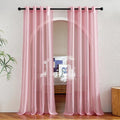 NICETOWN Voile Sheer Pink Curtains 90 inches Long by NICETOWN