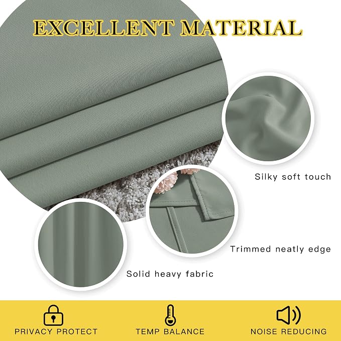 NICETOWN Blackout Curtains 72 inches Long 2 Panels Set - Image 4