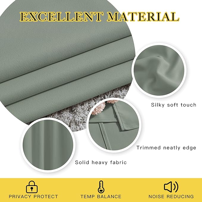 NICETOWN Blackout Sage Green Curtains - Image 5