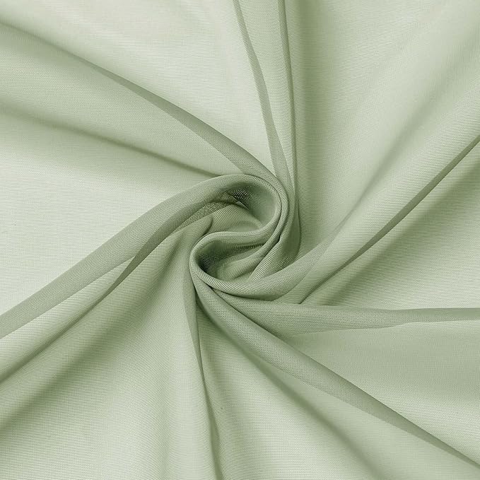 Extra Long Sheer Light Green Curtains - Image 9