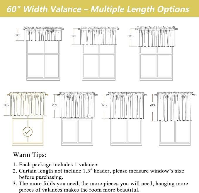 Sage Green Valances for Windows, Light Filtering Faux Linen Textured Small - Image 3