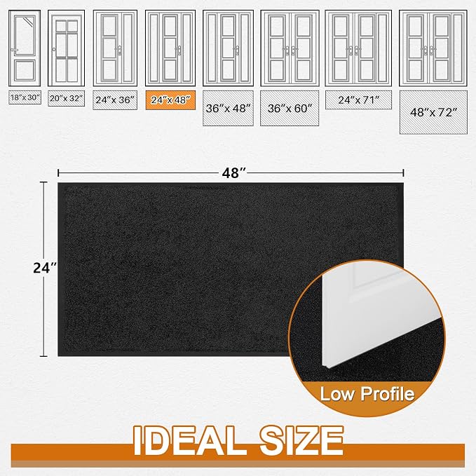 Mibao Dirt Trapper Door Mat for Indoor Outdoor, Waterproof All-Season, - Image 3