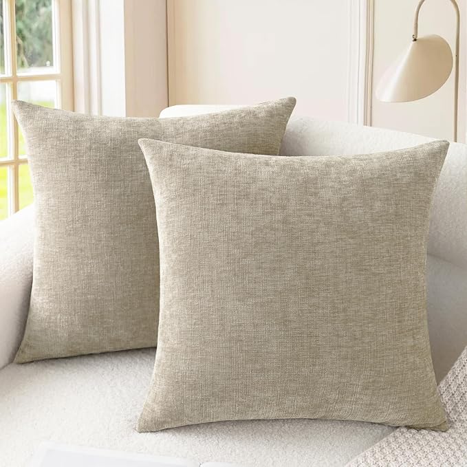 CaliTime Decorative Couch Throw Pillow Covers 18 X 18 Inches Light Taupe | Pack by CaliTime