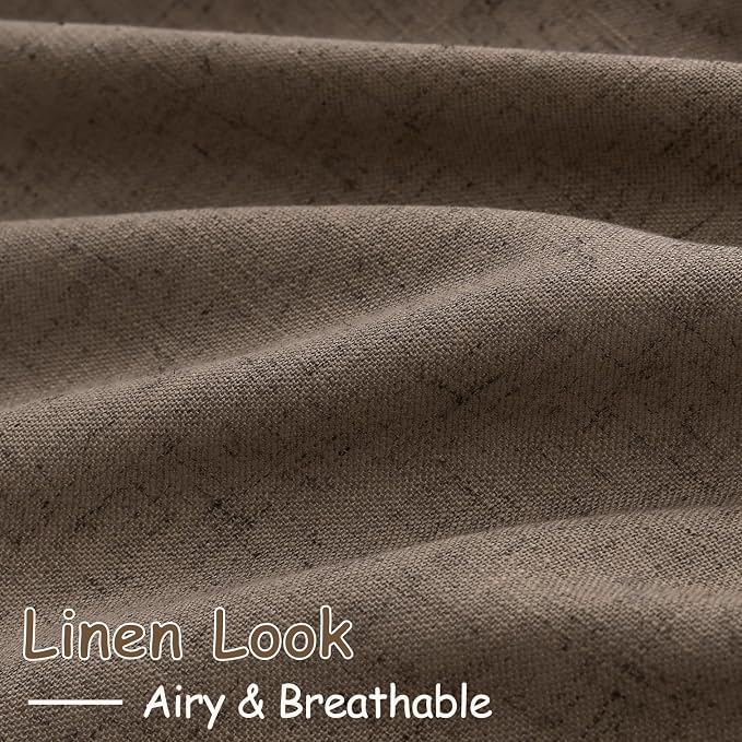 Light Brown Linen Curtains 120 Inch Extra Long - Image 5