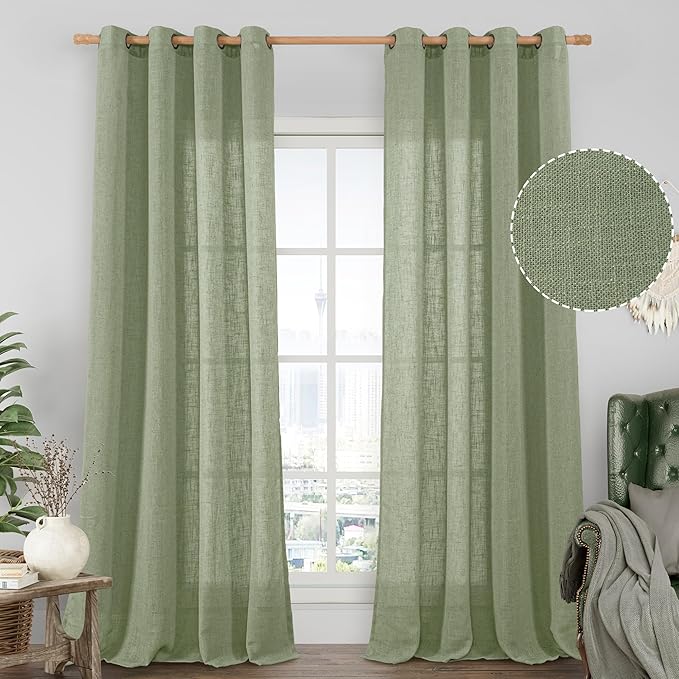 LAMIT Linen Curtains 108 Inches Long by LAMIT