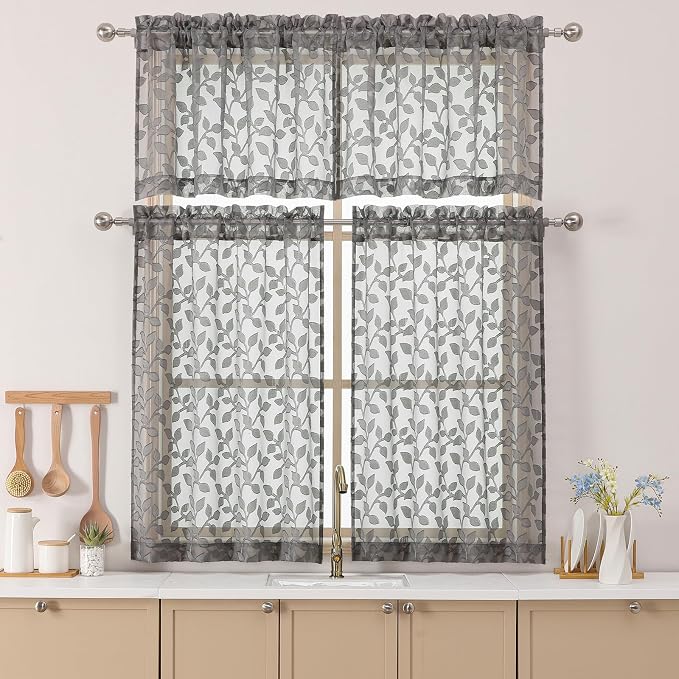 Chyhomenyc Charcoal Grey Sheer Valances - Image 2