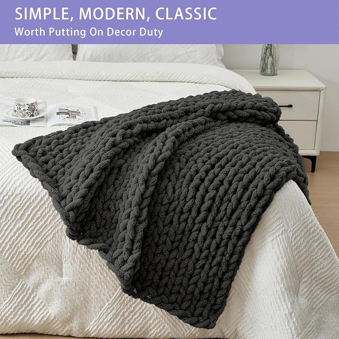 Bigacogo Chunky Knit Throw Blanket - Image 3