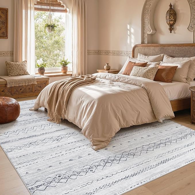 cotiled Boho 5x7 Area Rugs for Living Room: Soft Moroccan Washable Rug | Solve - Image 6