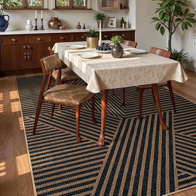 Lahome Modern Geometric Easy Jute Carpet, 6x9 Area Rugs - Image 5