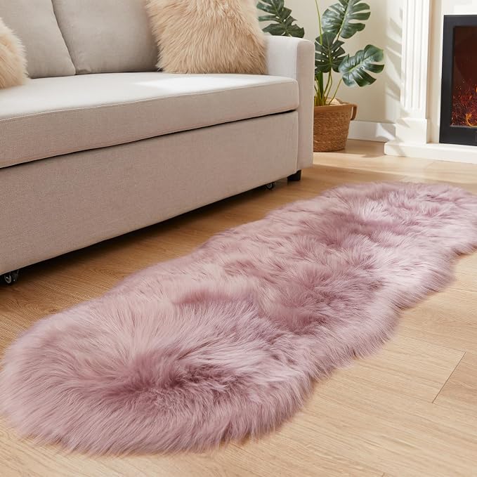 EasyJoy Ultra Soft Fluffy Shaggy Area Rug Faux Fur Rug Chair Cover Seat Pad by EasyJoy