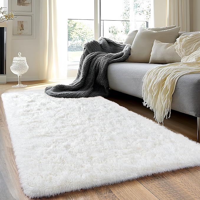 Runner Rugs for Bedroom 2x6 Rug Runners for Hallways Non Slip Soft Shag Bedside by Quntue