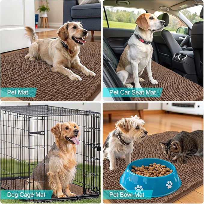 OLANLY Dog Door Mat for Muddy Paws 54x32, Absorbs Moisture and Dirt, Absorbent - Image 7
