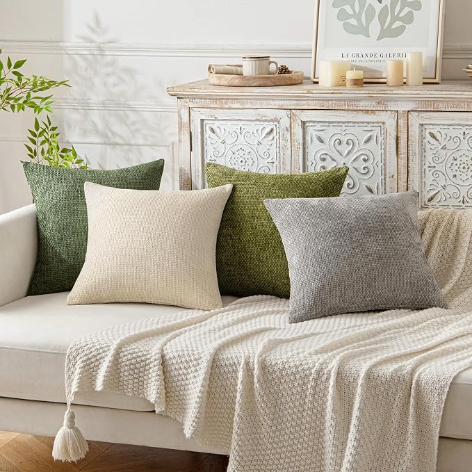 MIULEE Pack of 2 Couch Throw Pillow Covers 20x20 Inch Neutral Cream Modern Boho - Image 8