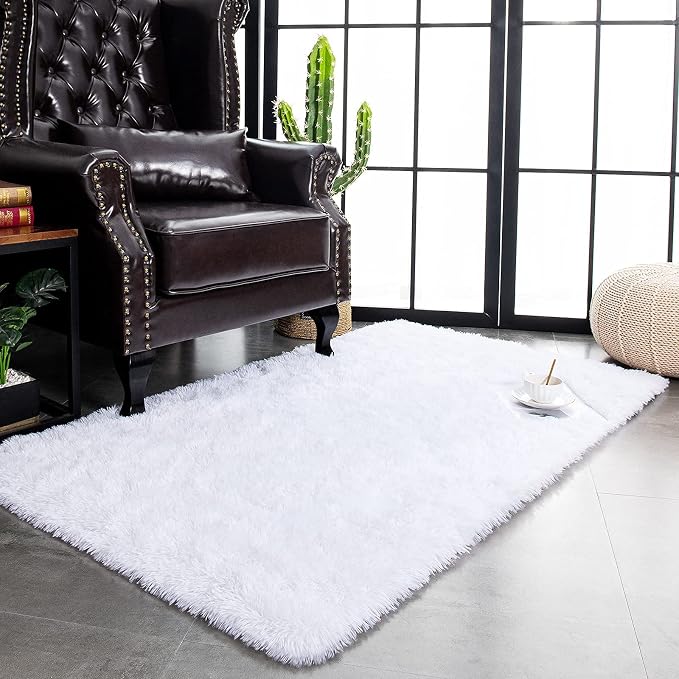 TWINNIS Super Soft Shaggy Rugs Fluffy Carpets, 4x5.9 Feet, Indoor Modern Plush - Image 5