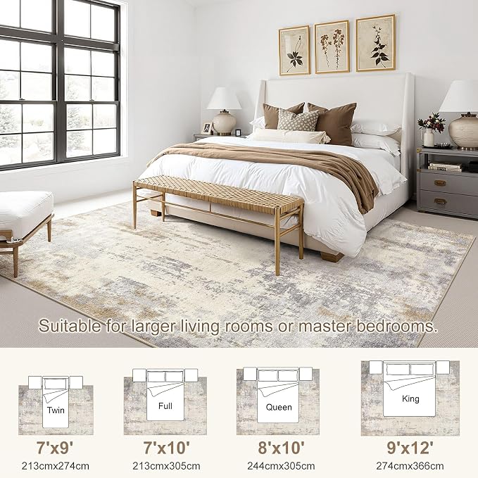 UERMEI 8x10 Area Rug Living Room Rugs - Image 2