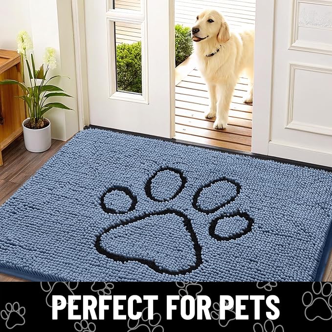 Smiry Dog Door Mat for Muddy Paws, Absorbent Dirt Trapper Non Slip Quick Dry - Image 7