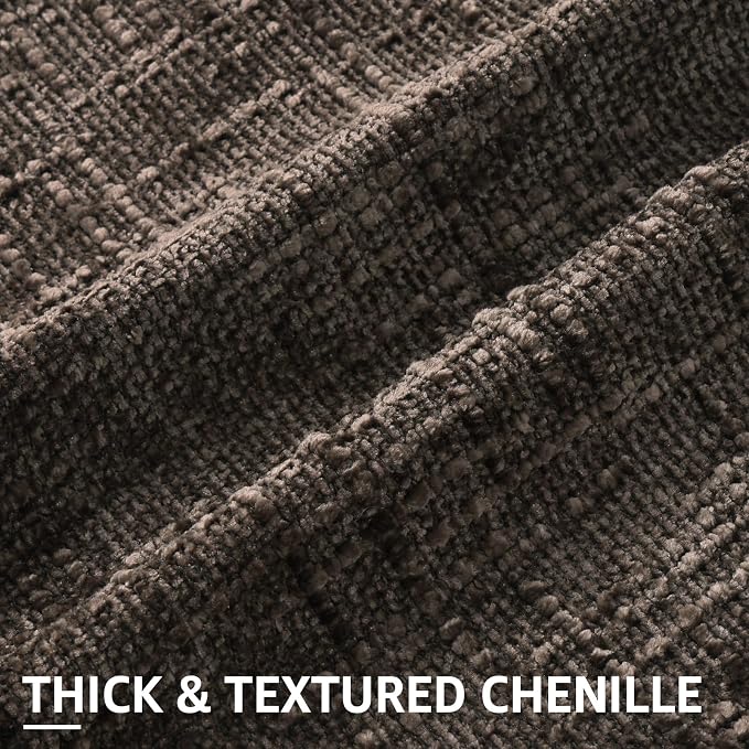 decorUhome Dark Brown Chenille Throw Pillow Covers 18x18 Set of 2 Textured Soft - Image 2