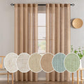 MIULEE Brown Linen Curtains 84 Inch Length by MIULEE