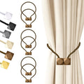 Hion Magnetic Curtain Tiebacks Dark Brown 6 Pack, Curtain Tiebacks Buckles by Hion