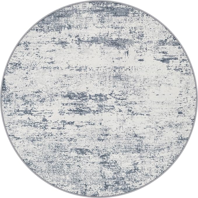 Round Area Rug Living Room: 8 ft Modern Washable Indoor Carpet | by FXRHLP