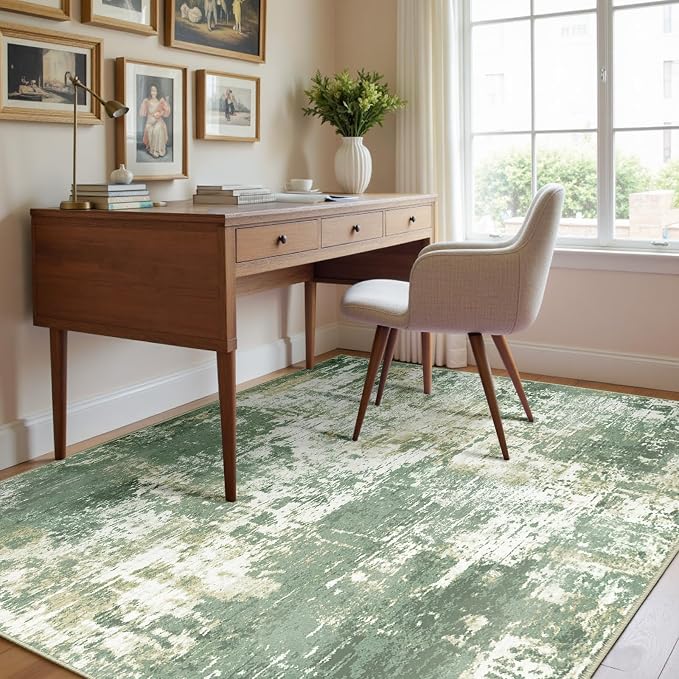 Washable Area Rugs 4'x6' Non-Slip Modern Abstract Soft - Image 3