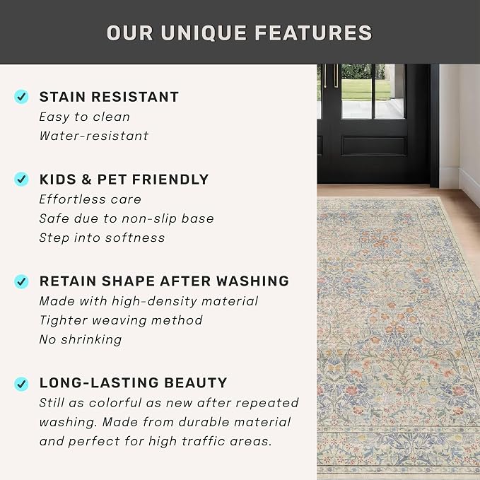 7x10 Washable Rug for Living Room - Image 7