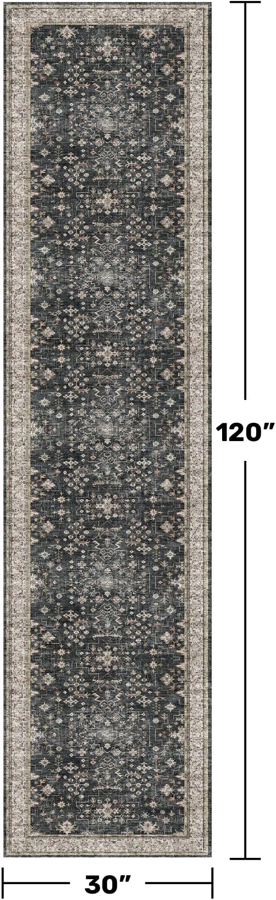 Black Washable 10ft Long Runners - Image 2