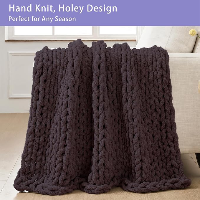 Bigacogo Chunky Knit Throw Blanket - Image 4