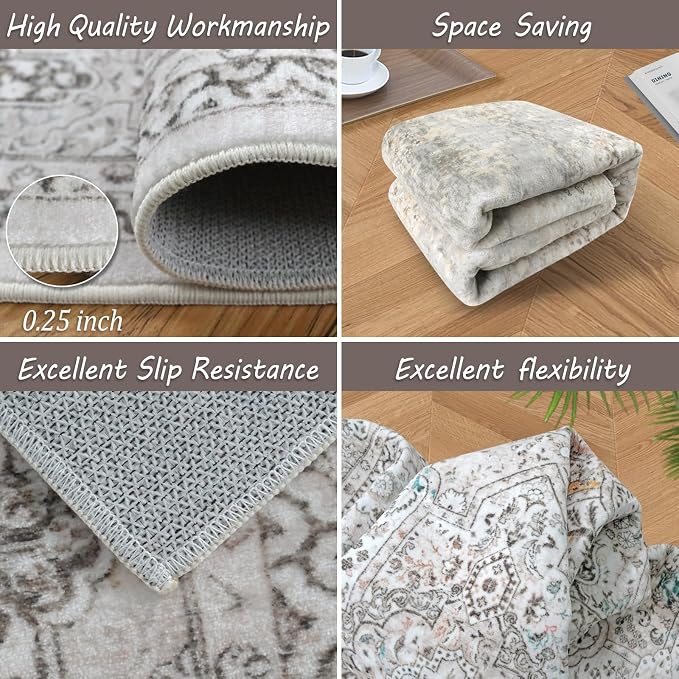8x10 Extra Large Area Rug Living Room, Modern Neutral Washable Boho Area Rug - Image 5