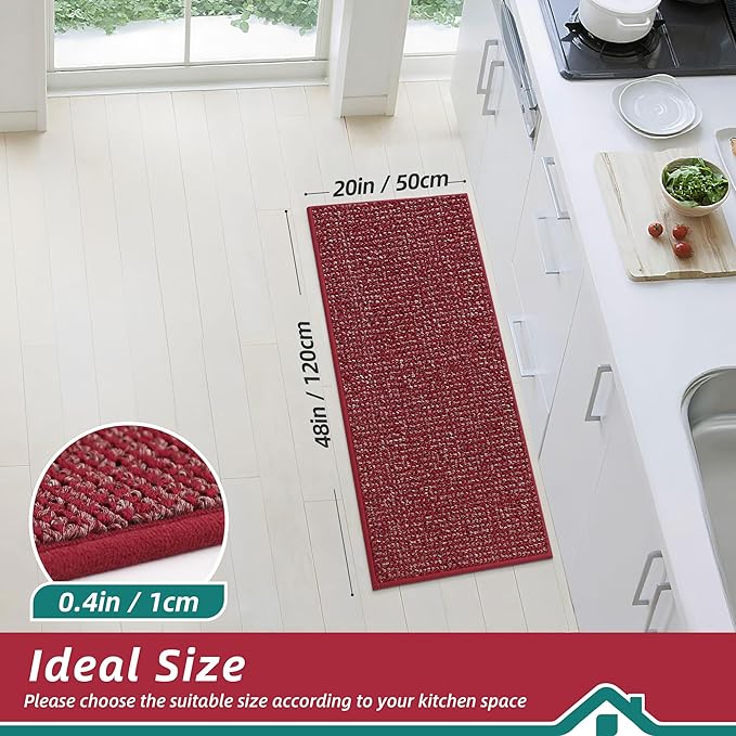 BEQHAUSE Kitchen Runner Rugs 20"x48", Non-Slip Kitchen Mats - Image 2