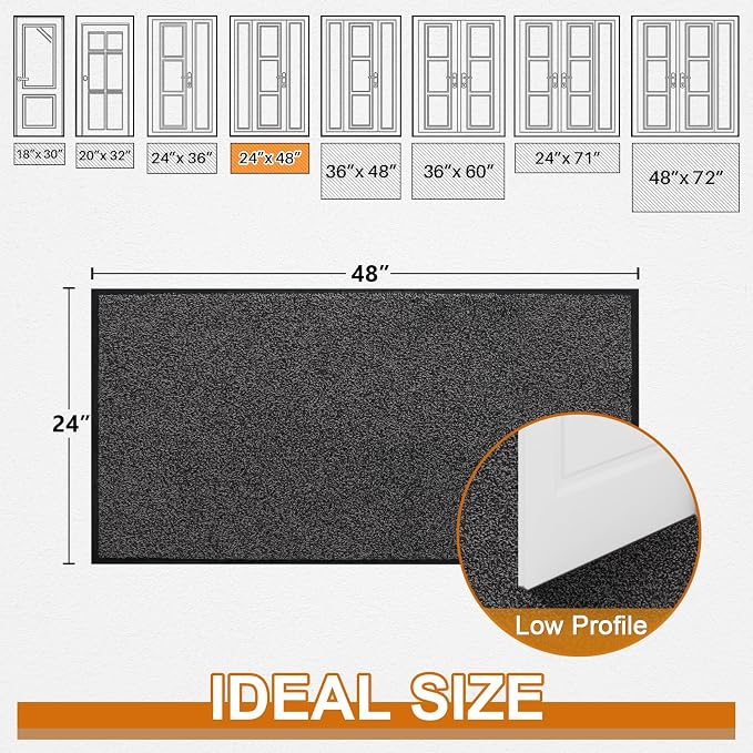 Mibao Front Door Mat, Dirt Trapper Welcome Mat - Image 2