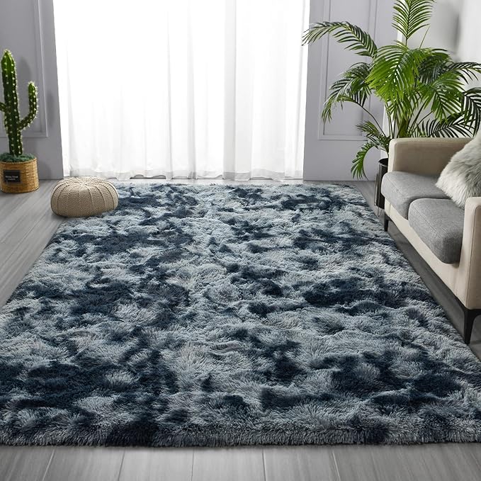 Deerhoo Large Shag Area Rugs 5 x 8, Tie-Dyed Plush Fuzzy Rugs - Image 3