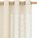 LAMIT Beige Linen Curtains 84 Inch Length 2 Panels by LAMIT