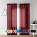Chyhomenyc Burgundy Sheer Curtains 84 Inches Long 2 Panels, Light Filtering by Chyhomenyc