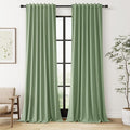 100% Blackout Linen Curtains 84 Inch Length 2 Panels Set by Guken