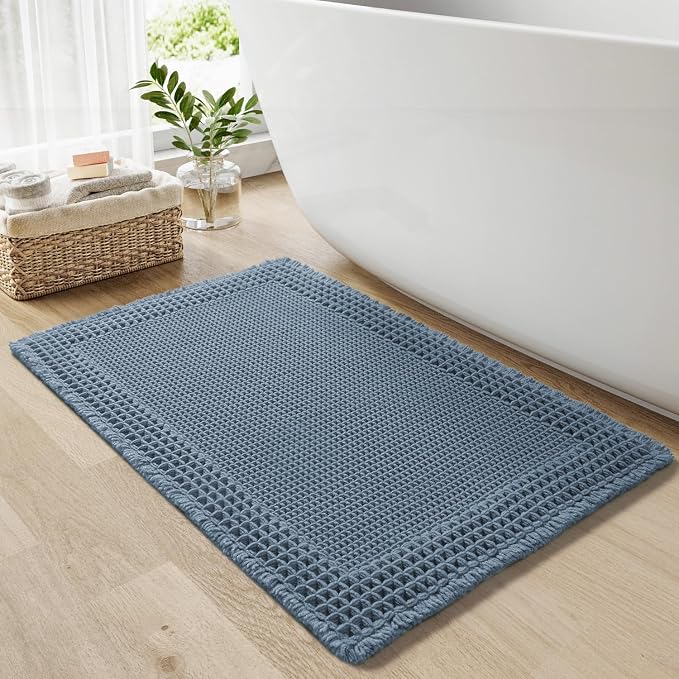 RESARE Waffle Bath Mat for Bathroom, Super Absorbent Bathroom Rugs Non Slip by Resare