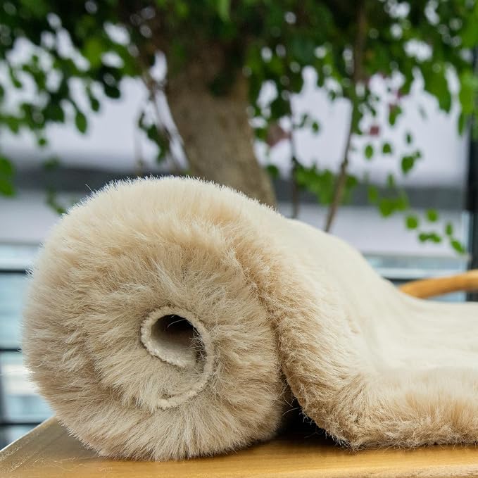 ORINOVA Camel Plush Shag Faux Rabbit Washable Fuzzy Fur Rugs - Image 9