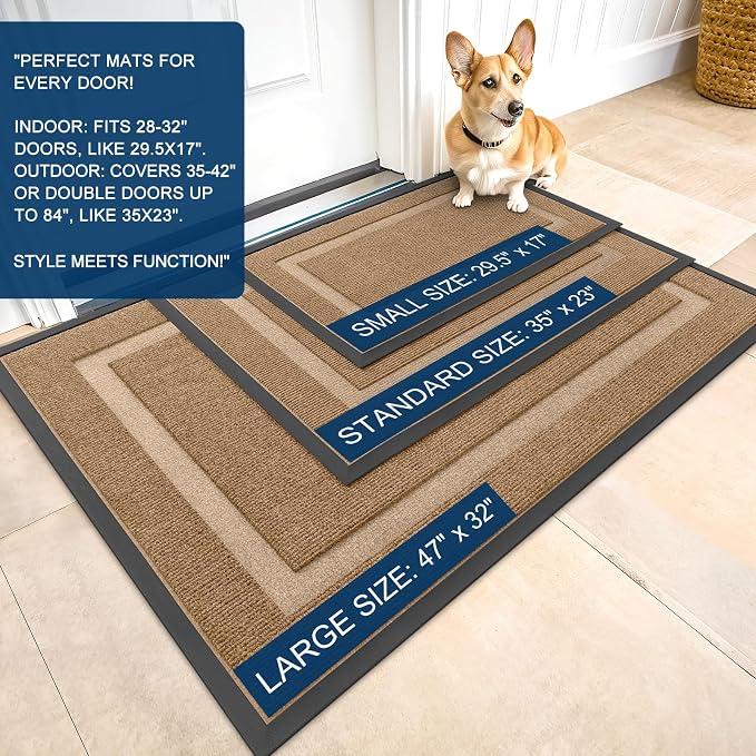 OLANLY Front Door Mat Indoor Outdoor Entrance, Waterproof All-Season, - Image 2