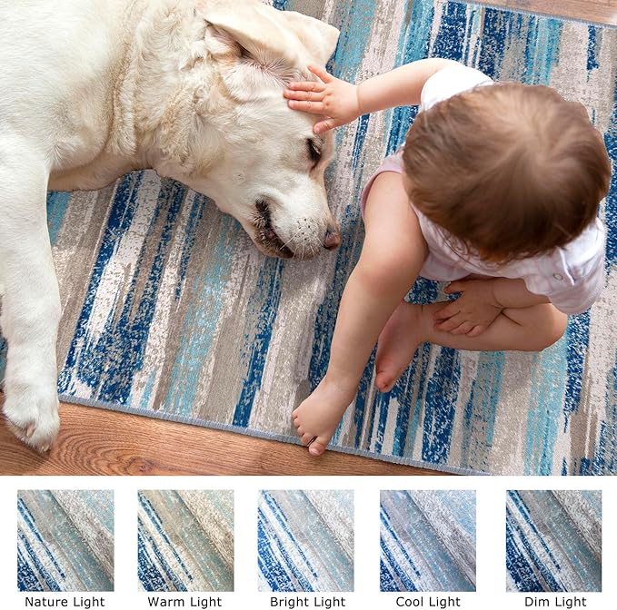 Lansny Modern Abstract Runner Rug 3x8 - Image 3