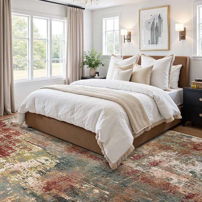 Washable Area Rugs 5'x8' Non-Slip Modern Abstract Soft - Image 2
