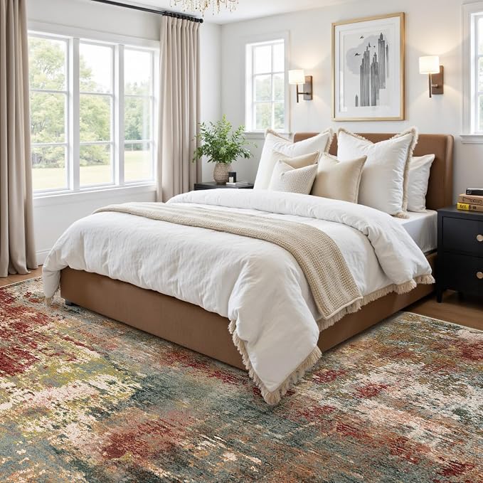 Washable Area Rugs 6'x9' Non-Slip Modern Abstract Soft - Image 2